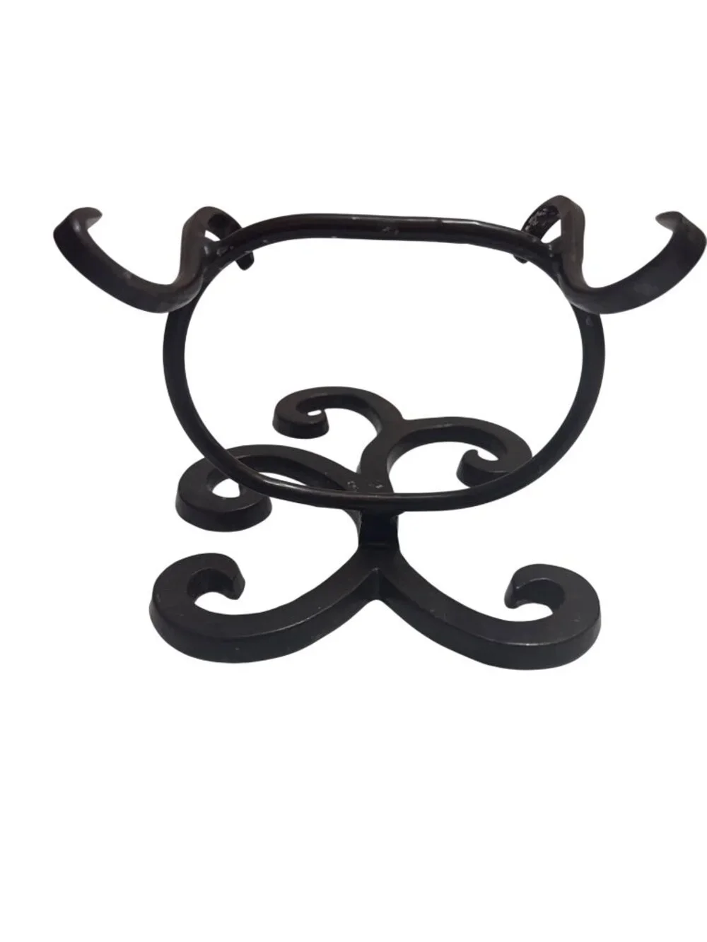Wrought Iron Swirl Designed Black Freestanding Soap Dish Holder Durable Decorati